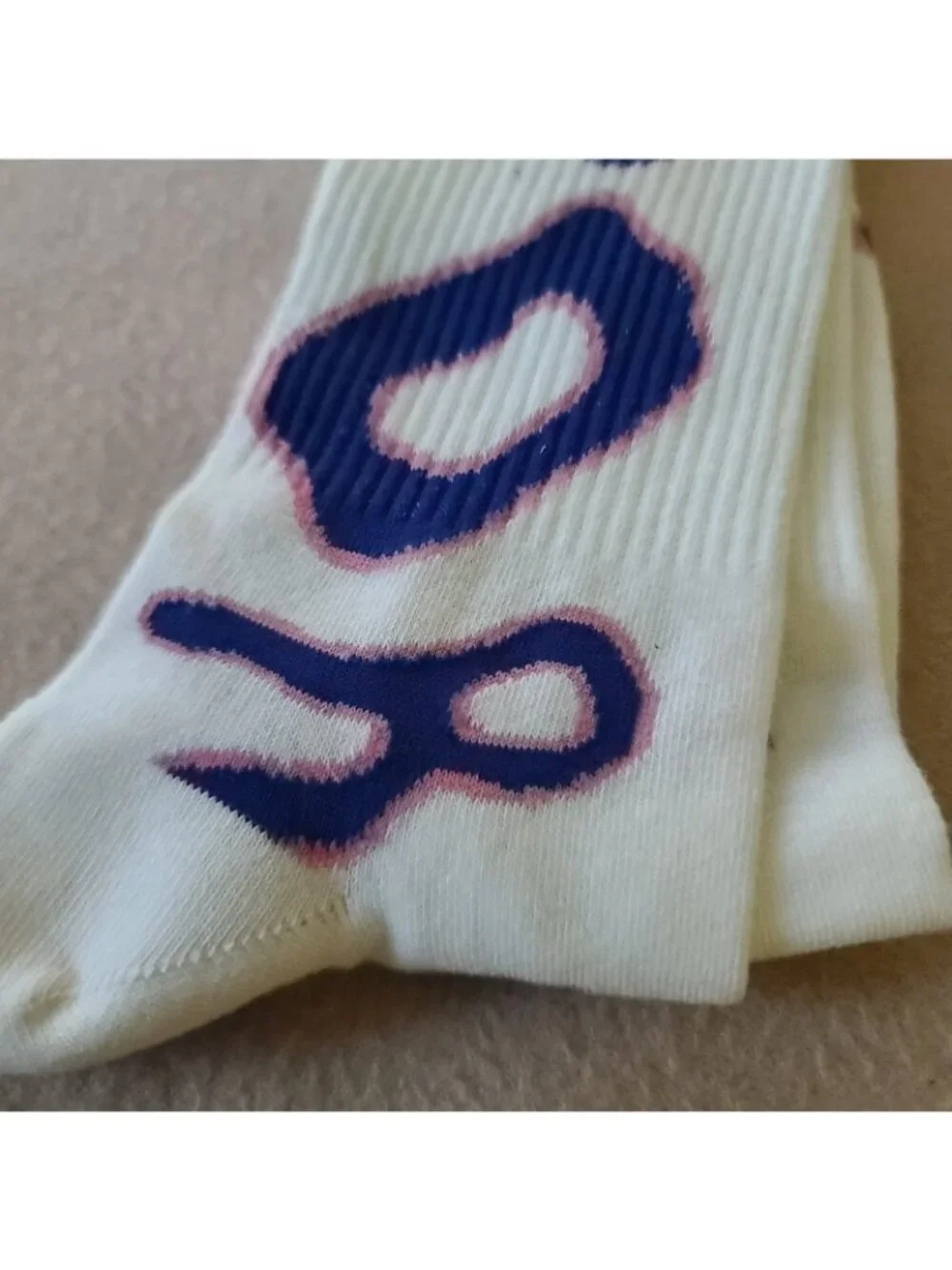 2 Pairs Urban Outfitters Crew Socks OS Unisex Lightning Bolt + Order Chaos NEW
